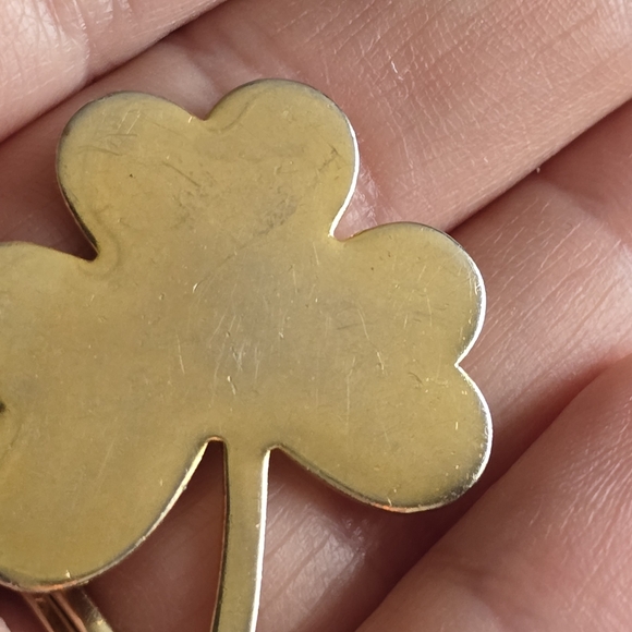 Vintage shamrock brooch pin celtic irish st Patrick's Day gold filled ireland - Picture 4 of 12